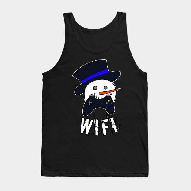 Snowman Face Gamer Wifi Tank Top by MaystarUniverse